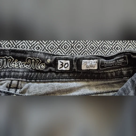 Miss Me Black Skinny Jeans Size 30 - Picture 8 of 10